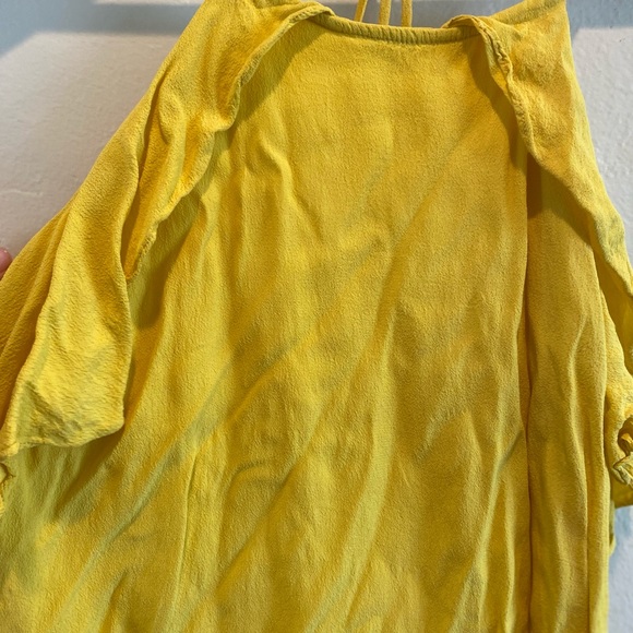 Gianni Bini Ruffle Yellow Strappy Tank Top Blouse - Picture 3 of 4